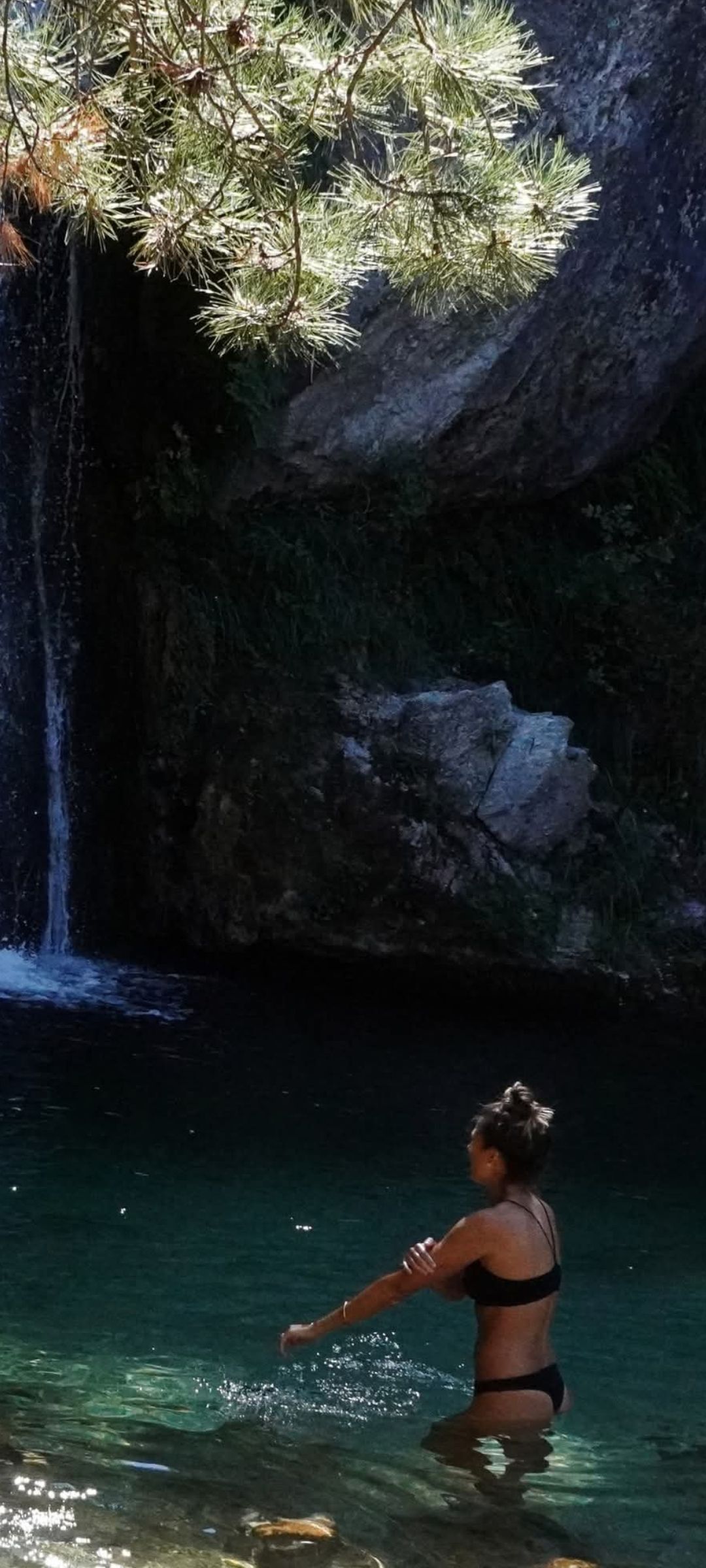 Bathing under a cascade by nondas papamichael — YouPic