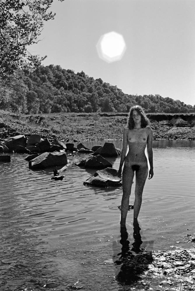 Hippie Skinny Dipping In The Park Lake By Alexander Vanhaven On